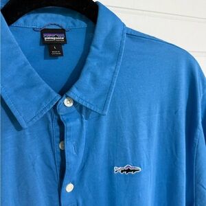 Patagonia Blue Polo Shirt with Signature Logo